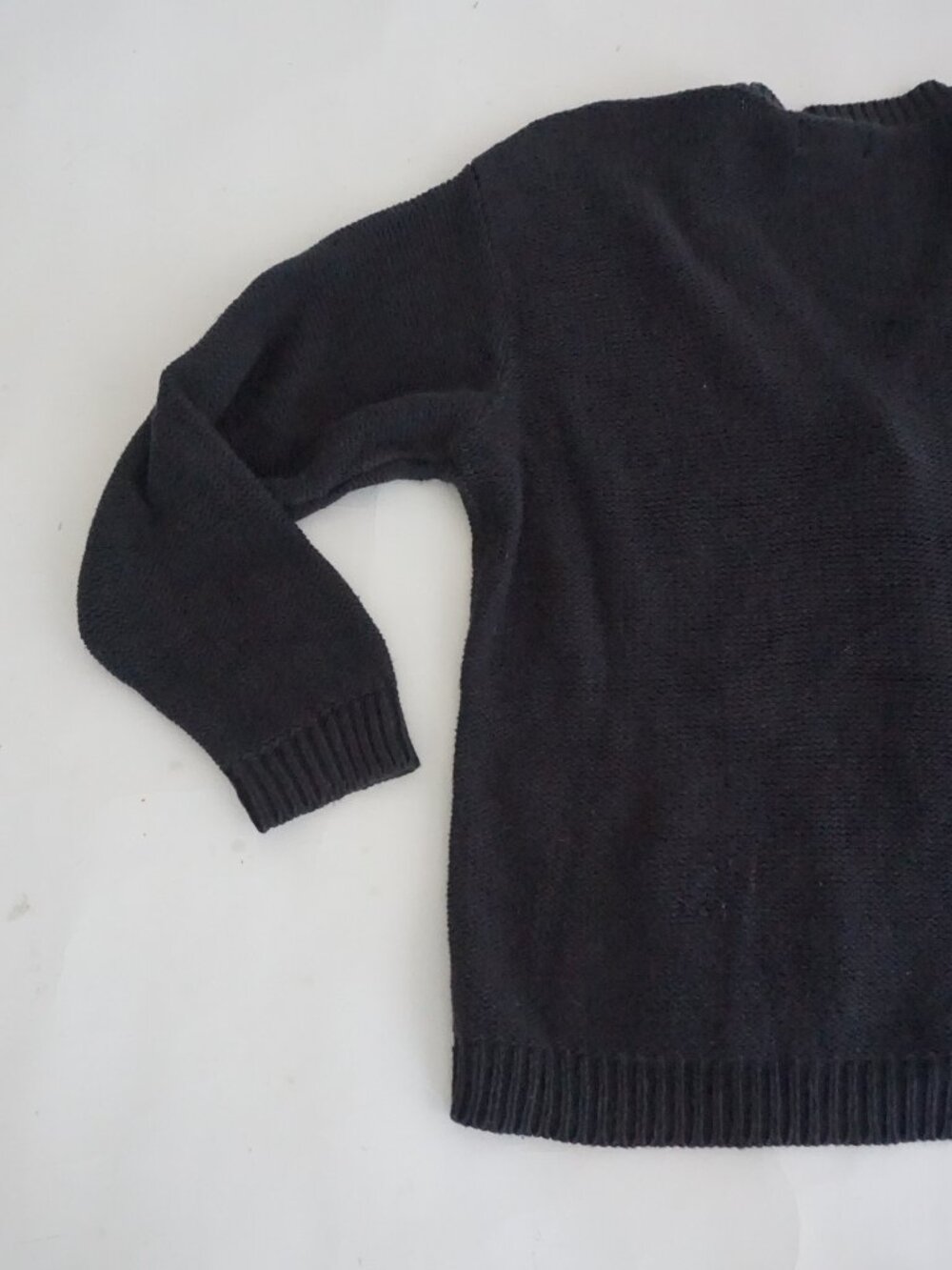 Vintage Cabin Creek Black Cable Knit Textured Cotton Blend Boho Cardigan 1X - Picture 10 of 11